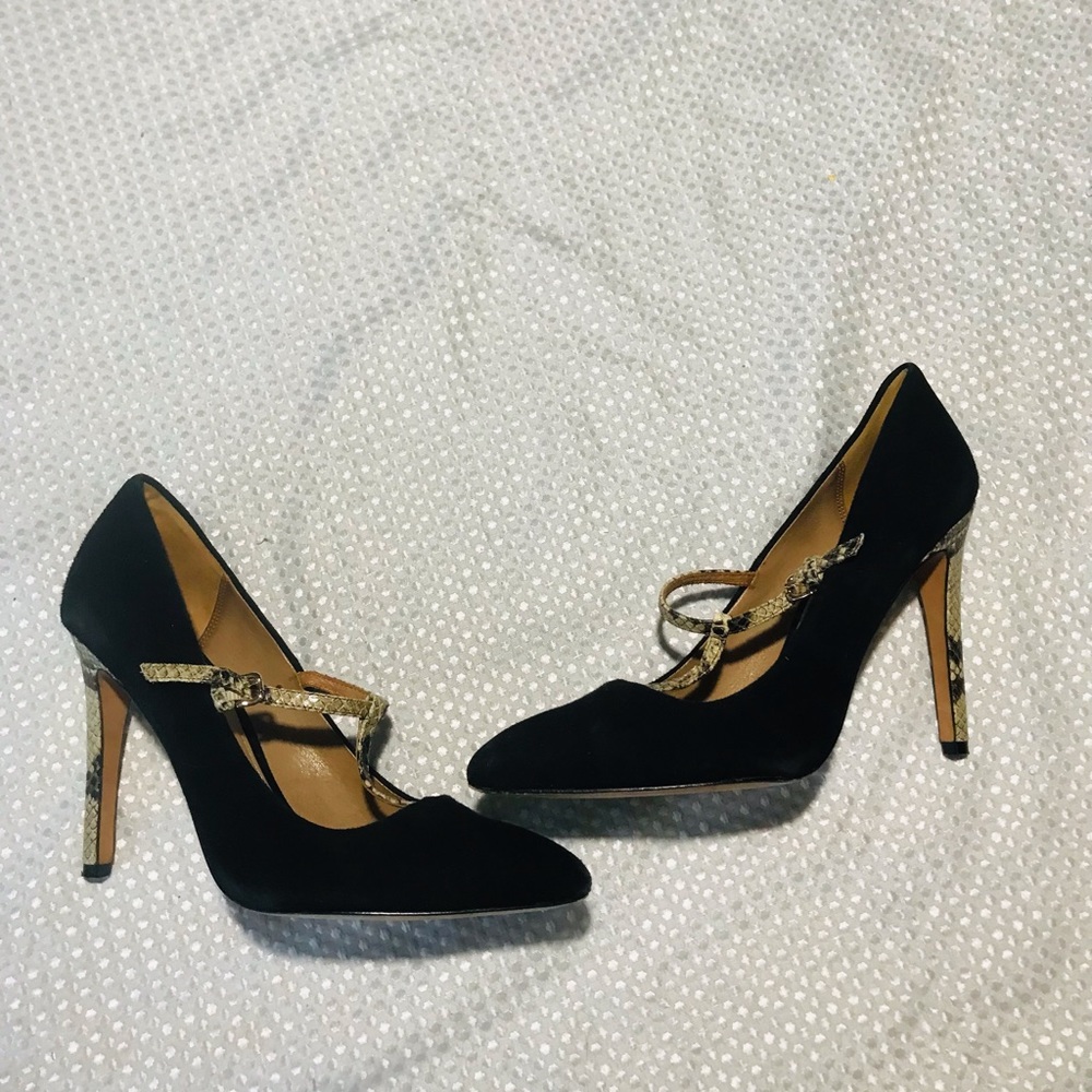 Coach suede snake heels